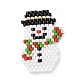 手作りミユキ日本の種子織機模様シードビーズ  クリスマステーマのペンダント  雪だるま模様  28x19x1.7mm PALLOY-MZ00059-06-1
