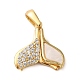 Brass Micro Pave Clear Cubic Zirconia with Acrylic Pendants KK-G483-09G-1