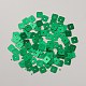 オーナメントアクセサリープラスチック製スパンコール/スパンコールビーズ  正方形  グリーン  5x5x0.1mm  穴：1.4mm PVC-E001-08-YD01-2