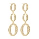 Brass Micro Pave Clear Cubic Zirconia Dangle Stud Earrings EJEW-F252-02G-1