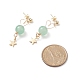 7 paires de boucles d'oreilles pendantes en perles de pierres précieuses mélangées naturelles de style 7 EJEW-JE05058-5