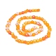 手作りミッレフィオーリガラスビーズ連売り  花  オレンジ  4~7.2x2.6mm  穴：1mm  約60~69個/連  16インチ（40cm） X-LAMP-J035-6mm-08-3
