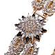 Exaggerated Jewelry Zinc Alloy Flower Glass Rhinestone Chain Belts AJEW-BB16158-A-3