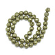 Brins de perles de pierre de lave naturelle galvanisées G-S239-10-12mm-01-2
