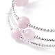 Bracelet enveloppant en perles rondes de kunzite naturelle BJEW-TA00034-03-5