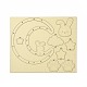 DIYの月とウサギの風鈴作りキット  1個の木板入り  1枚のカードの綿糸と1本のプラスチックの編み針  クラフトを描く子供たちのために  ミックスカラー  糸と針：ランダムな色 DIY-A029-01-4