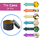 NBEADS 24 Pcs Black Candle Tin Cans CON-NB0001-36-7