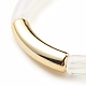 Массивный эластичный браслет из акриловой изогнутой трубки для женщин BJEW-JB08123-4