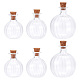 Delorigin 透明な小さな願いを叶える分厚いガラス瓶 3 個  コルク付きガラスミニポーションボトル  DIYペンダント作成用のボトルジャー  ドールハウスの装飾 AJEW-DR0001-06-1