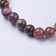 Натуральный Rhodonite бисера браслеты простирания&nbsp;BJEW-I253-8mm-26-3
