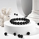 100pcs 8mm perles rondes en pierre noire naturelle DIY-LS0002-15-6