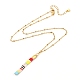 Collier pendentif perles de rocaille japonaise barre verticale pour fille femmes NJEW-JN03693-02-4