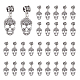 DICOSMETIC 50Pcs Skull Dangle Charms Skull Pendants with European Beads Antique Silver Skeleton Head Charms Halloween DIY Charms Punk Style Alloy Pendants for Jewelry Making FIND-DC0002-79-1