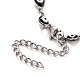 Enamel Heart with Evil Eye Link Chains Bracelet BJEW-P271-07P-03-3