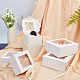 Nbeads20個のギフトボックス  白い小さな折り畳み紙箱キャンディーボックスプロポーズの誕生日パーティーの結婚式のための窓付きの小さなクラフトトリートボックス  10x10x6cm完成 CON-NB0001-28A-01-2