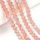 Chapelets de perles en verre électroplaqué EGLA-A034-T6mm-L24-4