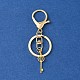 304 Stainless Steel Initial Letter Key Charm Keychains KEYC-YW00004-15-2