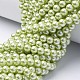 Fili di perle rotonde di perle di vetro tinto ecologico HY-A002-6mm-RB065-4