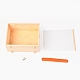 木製収納ボックス  アクリル透明カバーとハンドル付き  長方形  バリーウッド  19.5x11x30.5cm CON-B004-04B-2