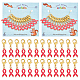 12 pièces alliage émail sensibilisation au cancer du sein ruban charme marqueurs de point de verrouillage HJEW-PH01685-1