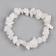 Braccialetti elastici con perline in pietra di luna bianca naturale con chip unisex BJEW-S143-46-2