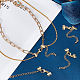 Beebeecraft 1 Box 8Pcs Layering Clasp 18K Gold Plated Multi Strand Triple Layered Necklaces Clasps Adjustable Chain Connectors with Lobster Claw Clasps for DIY Jewelry Making FIND-BBC0002-70G-4