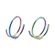 Anello doppio naso color arcobaleno per piercing singolo AJEW-C010-02M-03-2