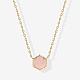 Ожерелья с шестигранной подвеской из натурального розового кварца в латуни для женщин FS-WG13B5A-01-1