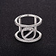Простые элегантные серебряные кольца Shegrace с широкой полосой JR201A-3