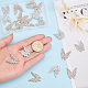 CHGCRAFT 20Pcs 2Styles Crystal Rhinestone Butterfly Buttons Cabochons Butterfly Embellishments Buttons Alloy Rhinestone Cabochons for Decoration and DIY FIND-CA0006-51-3