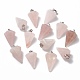 Conos / púas / péndulo colgantes naturales de piedra de cuarzo rosa G-R278-82-1