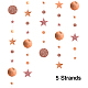 Бумажная гирлянда из круговых точек и звезд с блестками AJEW-CJC0001-08E-1