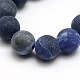 Frosted Natural Sodalite Round Bead Strands G-M064-10mm-01-2