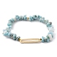 Bracelets de perles extensibles en larimar naturel BJEW-JB05431-01-1