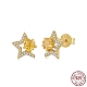 Star 925 Sterling Silver Micro Pave Cubic Zirconia Ear Studs for Women EJEW-P231-95G-1