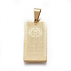 304ステンレス鋼ペンダント  仏教スタイル  namo amitabhaの長方形  ゴールドカラー  30x15x2mm  穴：9x5mm STAS-G195-07G-2
