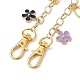 Flower Heart Alloy & 316L Surgical Stainless Steel Pendant Bag Chains AJEW-BA00129-4