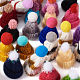 手作りファブリック服飾材料パーツ  糸帽子  ミックスカラー  40.5~50.5x27.5~33.5mm  100個/セット WOVE-TA0001-06-5