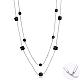 Trendy Faceted Cube Glass Two Layered Necklaces NJEW-BB15057-B-3