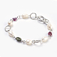 Natural & Synthetic Mixed Gemstone Bracelets & Earrings Jewelry Sets SJEW-JS00992-3