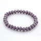 Faceted Opaque Solid Color Crystal Glass Rondelle Beads Stretch Bracelets BJEW-F072-10-1
