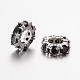 Large Hole Ring Brass Micro Pave Cubic Zirconia Spacer Beads ZIRC-L041-18B-1