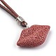 (venta de fábrica de fiestas de joyería) collares con colgante de roca de lava sintética ajustable NJEW-P237-B01-2