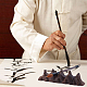 木製の中国の書道ブラシホルダー  筆を書くための木製のペンラックレストスタンド  ココナッツブラウン  4.35x16.5x3.3cm AJEW-WH0171-81-3