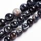 Chapelets de perles en agate à rayures noires naturelles/perles d'agate à bandes G-J359-01-12mm-1