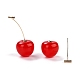 Реалистичные серьги-гвоздики с подвесками из вишневой смолы EJEW-F274-01D-3
