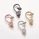 Brass Micro Pave Cubic Zirconia Lobster Claw Clasps ZIRC-G095-54-1