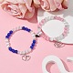 2Pcs 2 Color Valentine's Day Cat Eye Round Beaded Stretch Bracelets Set BJEW-TA00432-2