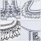 ポリエステル刺繍入り襟  レースのネックライントリムを縫い付けます  服飾材料  ブラック  39.5x49x0.05cm AJEW-WH0165-75-6