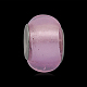 手作りの銀箔ガラス欧州大きな穴ビーズrondelle  316ステンレス製のコアと  ステンレス鋼色  ピンク  13~14x9mm  穴：5mm FOIL-I016-04-1
